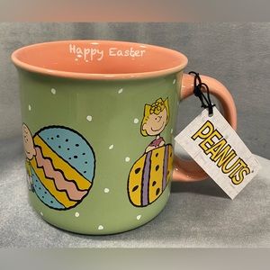 Peanuts Gang Happy Easter Eggs Pastel Ceramic Camper Coffee Mug NEW